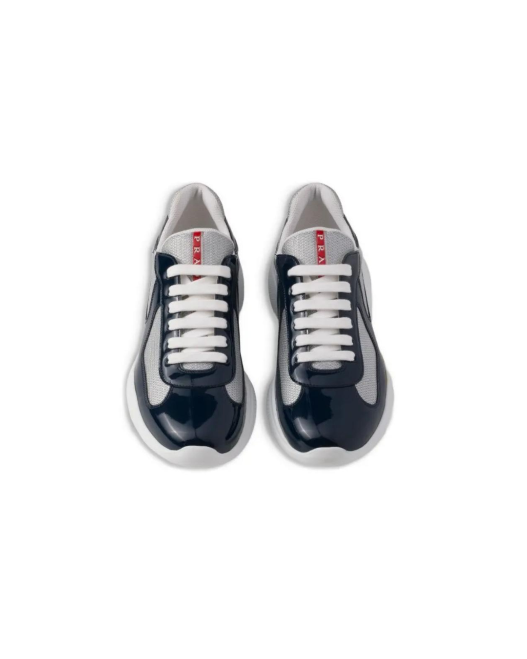 Tenis Prada Americas Cup con paneles y suela gruesa