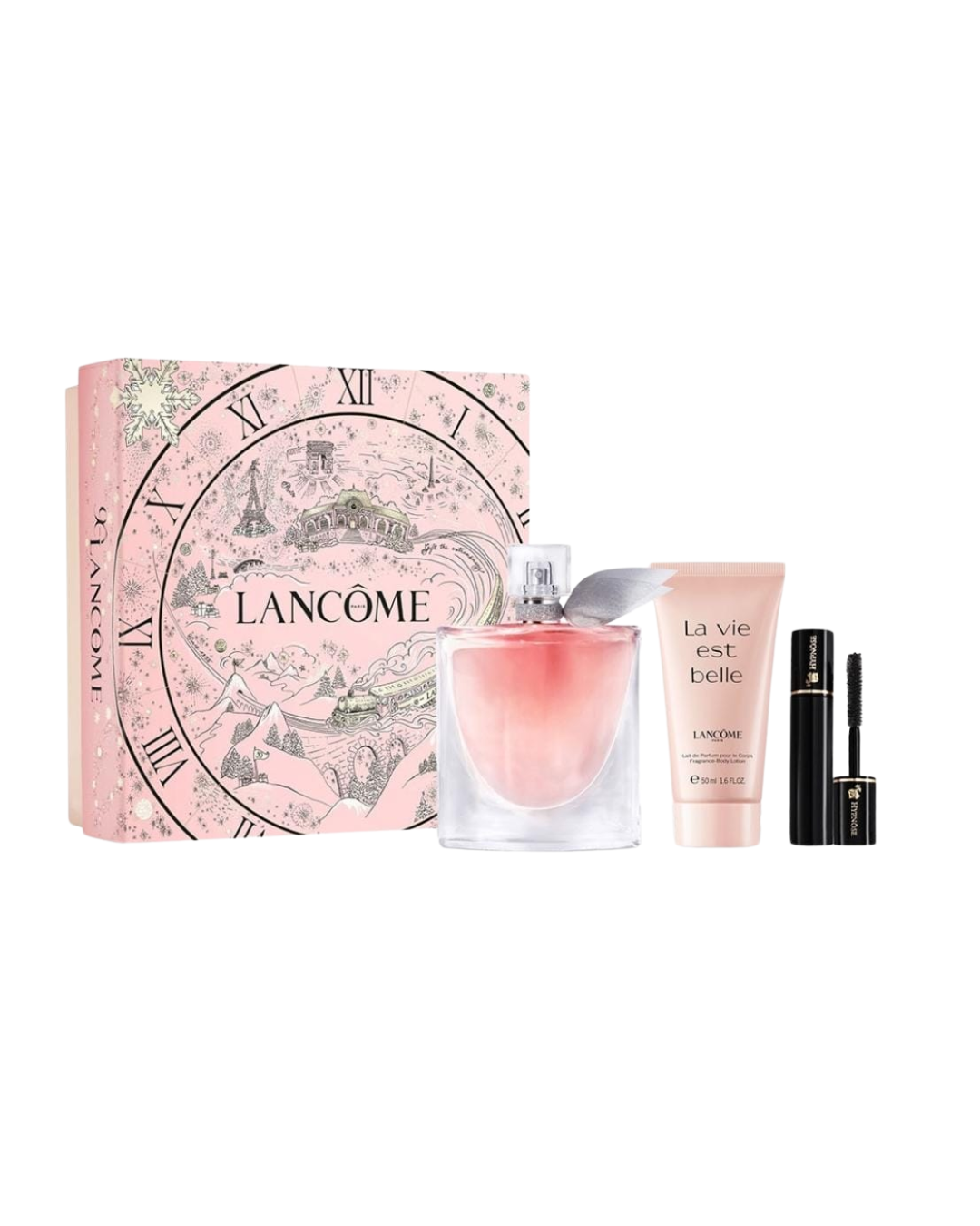 Set de perfume la vida es bella de Lancome Incluye: Perfume de 100ml, Crema de 50ml y una mascara hypnose