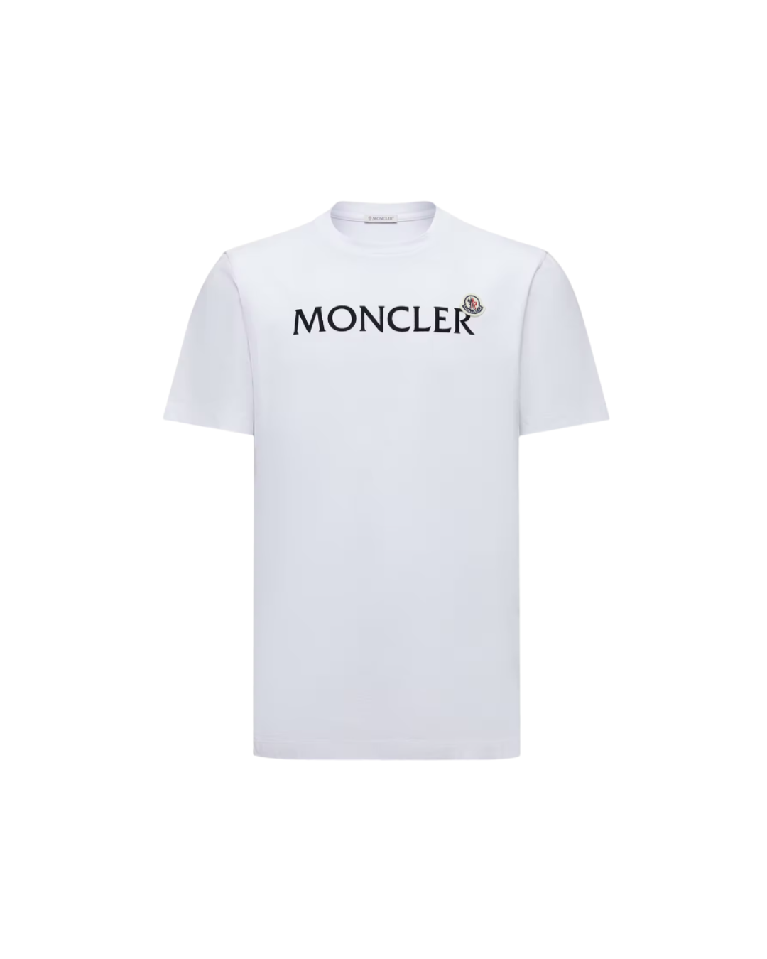 Playera Moncler Blanca - Cuello Redondo Estampada con Logotipo