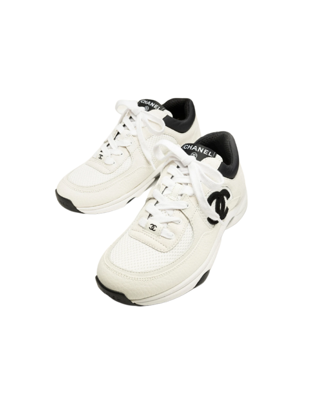 Tenis Chanel de Malla, piel de ternera suave y piel de ternera granulada